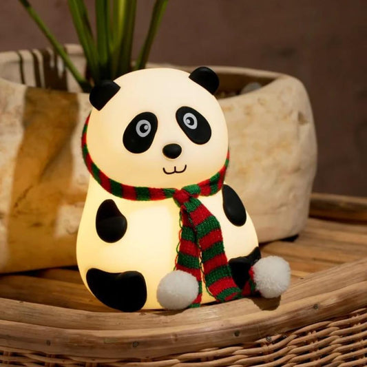 Priiba Panda Light Night lamp, Night Light for Bedroom, Night Lamp for Kids, Birthday Gift for Kids, Silicone Rechargeable Lamps with Charging Plug, Diwali Gifts for Family & Friends, (Multicolor)