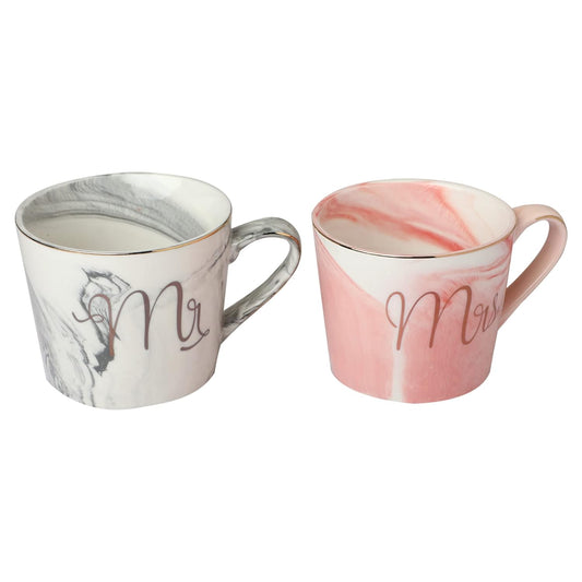 Priiba Coffee Mug, Marriage Gifts for Wedding, Wedding Present for Couples, Couple Present, Diwali Gift, Mr & Mrs Set of 2 Coffee Mugs, Lids and Beautiful Gift Box (250ml - Ceramic)